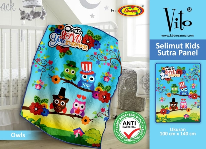 SELIMUT VITO KIDS - Grosir Selimut Vito Kids Owl