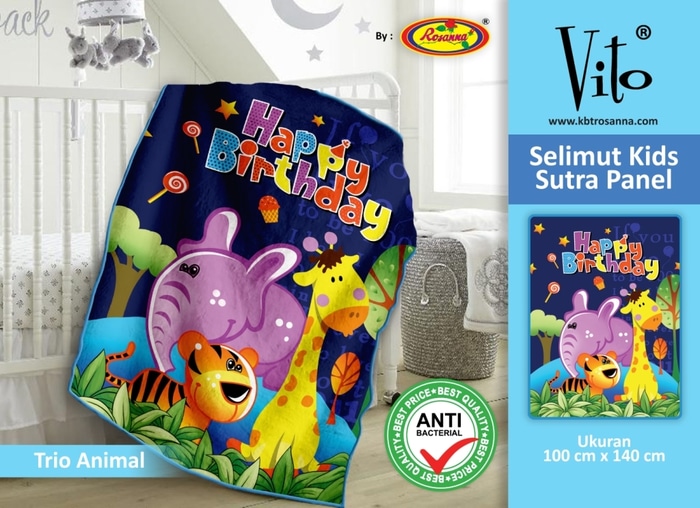 SELIMUT VITO KIDS - Grosir Selimut Vito Kids Trio Animal
