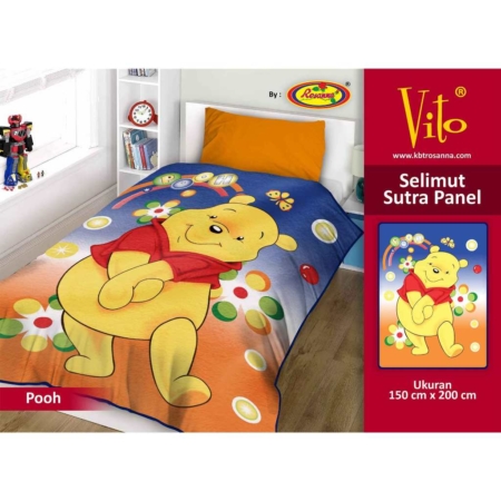 Selimut Vito Sutra Panel - Grosir Selimut Vito Sutra Motif Pooh