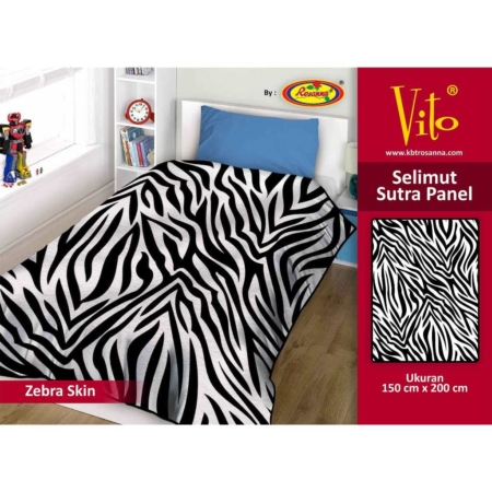 Selimut Vito Sutra Panel - Grosir Selimut Vito Sutra Motif Zebra Skin