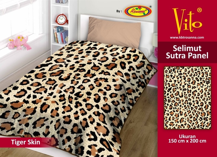 Selimut Vito Sutra Panel - Grosir Selimut Vito Sutra Motif Tiger Skin