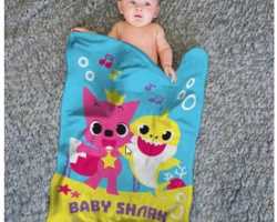 Grosir SELIMUT INTERNAL BABY - Grosir Dan Satuan Selimut Baby Internal Motif Baby Shark