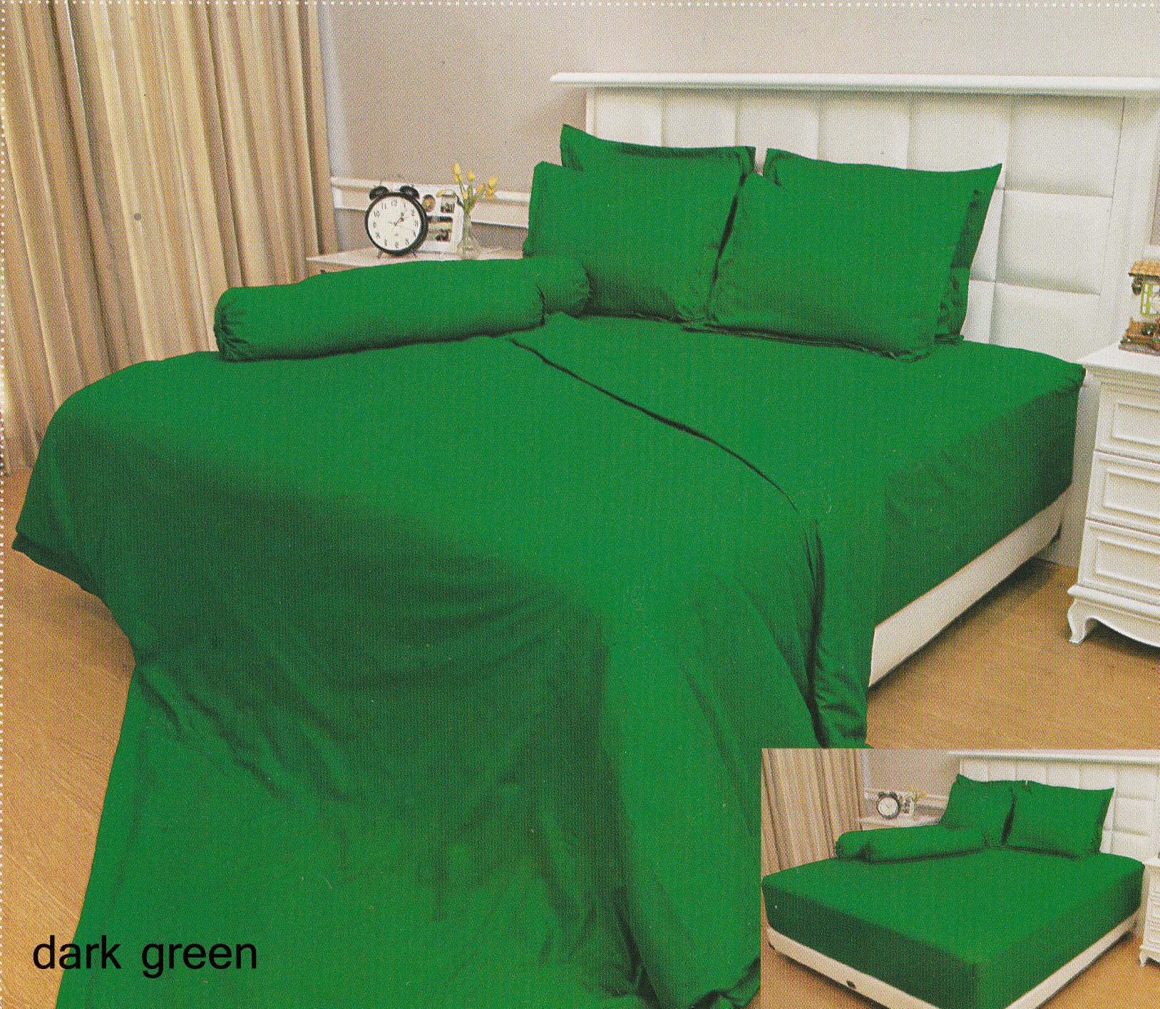 Sprei VALLERY - Sprei Dan Bed Cover Vallery Dark Green