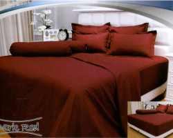 Grosir Sprei VALLERY - Sprei Dan Bed Cover Vallery Dark Red