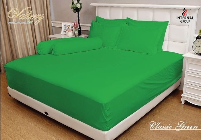 Sprei VALLERY - Sprei Dan Bed Cover Vallery Classic Green
