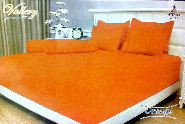 Sprei VALLERY - Sprei Dan Bed Cover Vallery Orange