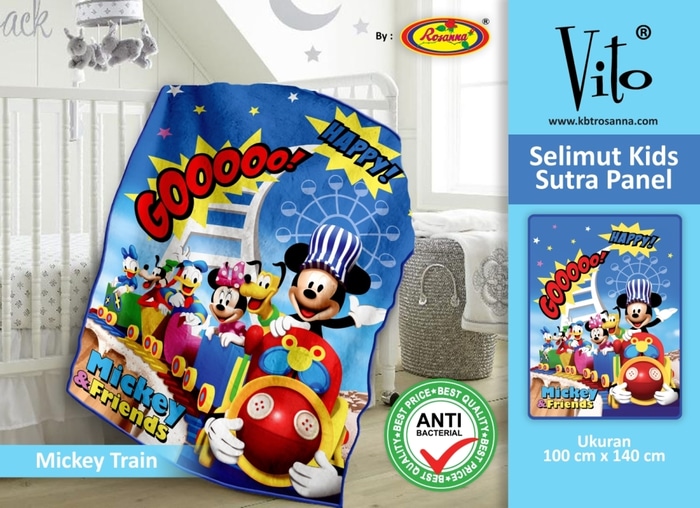 SELIMUT VITO KIDS - Grosir Selimut Vito Kids Mickey Train