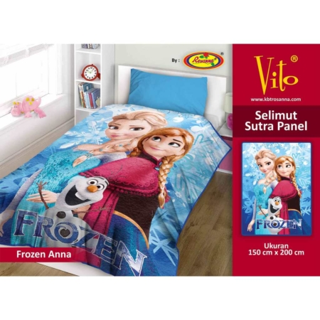 Selimut Vito Sutra Panel - Grosir Selimut Vito Sutra Motif Frozen Anna