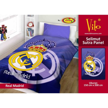 Selimut Vito Sutra Panel - Grosir Selimut Vito Sutra Motif Real Madrid