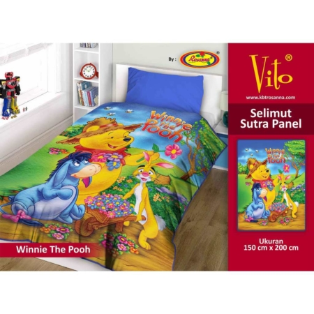 Selimut Vito Sutra Panel - Grosir Selimut Vito Sutra Motif Winnie The Pooh