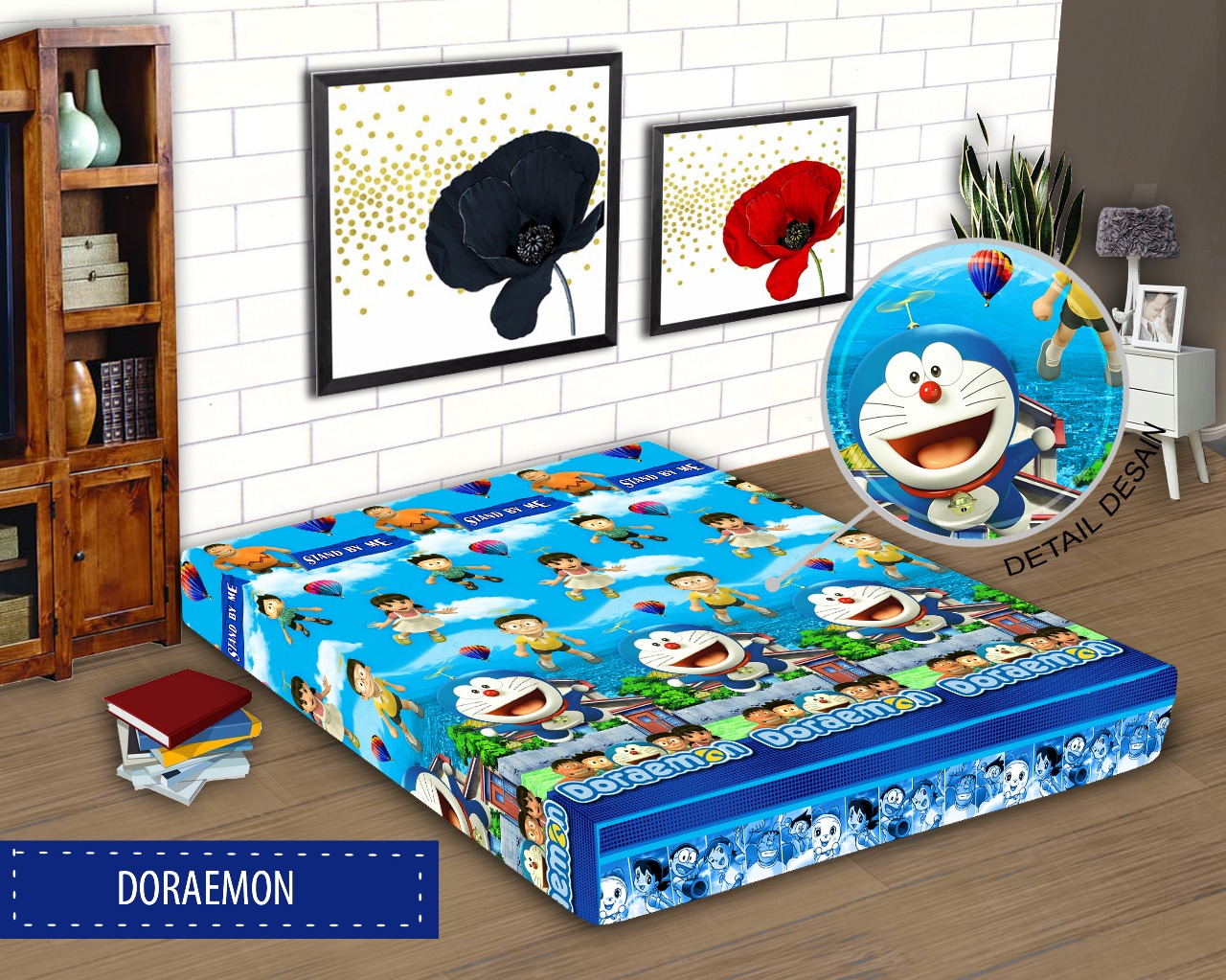 Sarung Kasur Monalisa - Grosir Murah Sarung Kasur Monalisa Doraemon Ke2